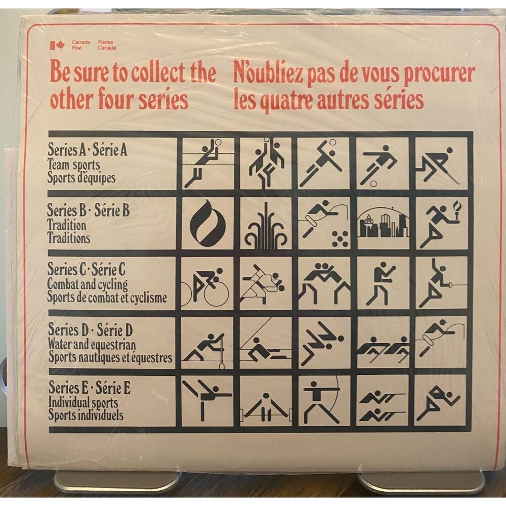 Canada Post Olympic Stamp Series Collectors Sheet Series A-E Featuring Sports